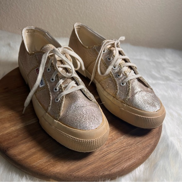 Superga Metallic Gold Made in Italy Sneakers Size EU 38 - Picture 3 of 10